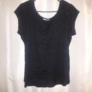 💥$10💥 Smartset Black Laced Top Shirt T-Shirt Blouse size XL